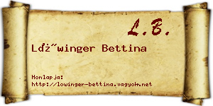 Lőwinger Bettina névjegykártya